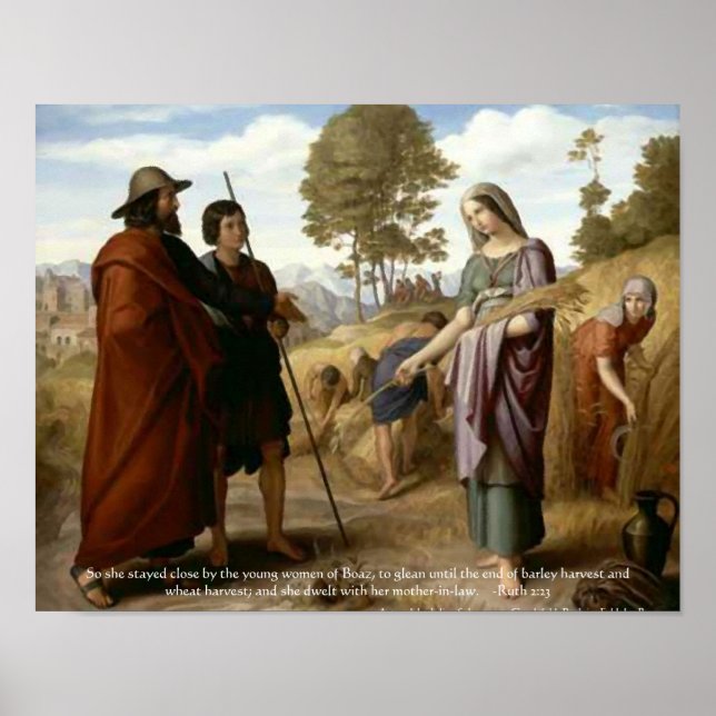 Skriv ut Ruth och Boaz Bible Scripture Art Poster (Framsidan)