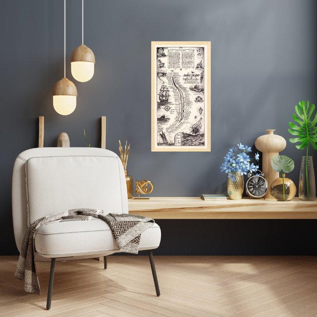 Skriv ut Sable Island Atlantic Graveyard Treasure  Poster (Sable Island Atlantic Graveyard Map print)