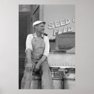 Skriv ut säkerhetsadministration för vintage Farm Poster