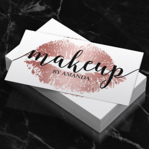 Skriv ut Salon för Makeup Artist Ro Guld Läppar Visitkort