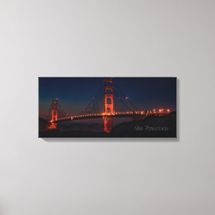 Skriv ut San Francisco Night Bridge Canvastryck