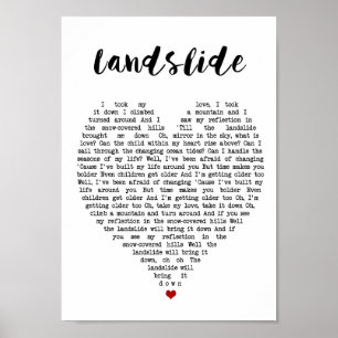 Skriv ut Sång Lyric Heart Poster