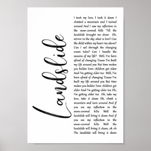 Skriv ut Sång Lyric Wall Art-utskrift för landbild Poster