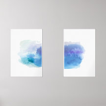 Skriv ut Set Minimalist Abstrakt Watercolor Cloud