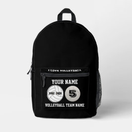 Skriv ut Sew Bag-flickor volleyball svartvit