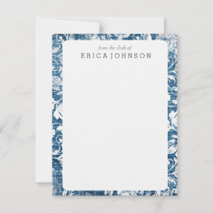 Skriv ut Shabby chic för marin och vit denim-skade Inbjudningar