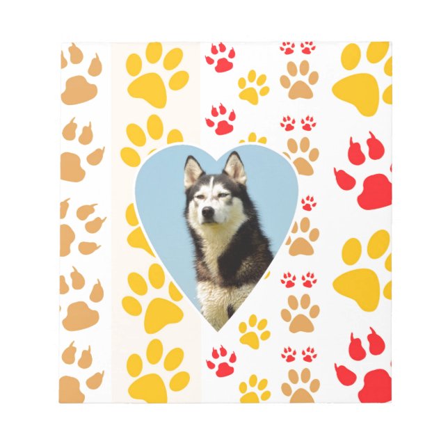 Skriv ut siberian husky Hund Heart Tassar Anteckningsblock (Framsida)