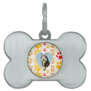 Skriv ut siberian husky Hund Heart Tassar Namnbricka Husdjur