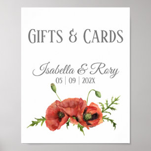 Skriv ut signalen Skriv ut Röda poppies bröllopsgå Poster