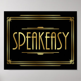 Skriv ut signatur för Art Deco SPEAKEASY Poster