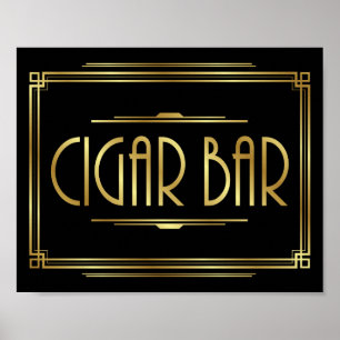 Skriv ut signatur för Gatsby Art Deco CIGAR PUB Poster