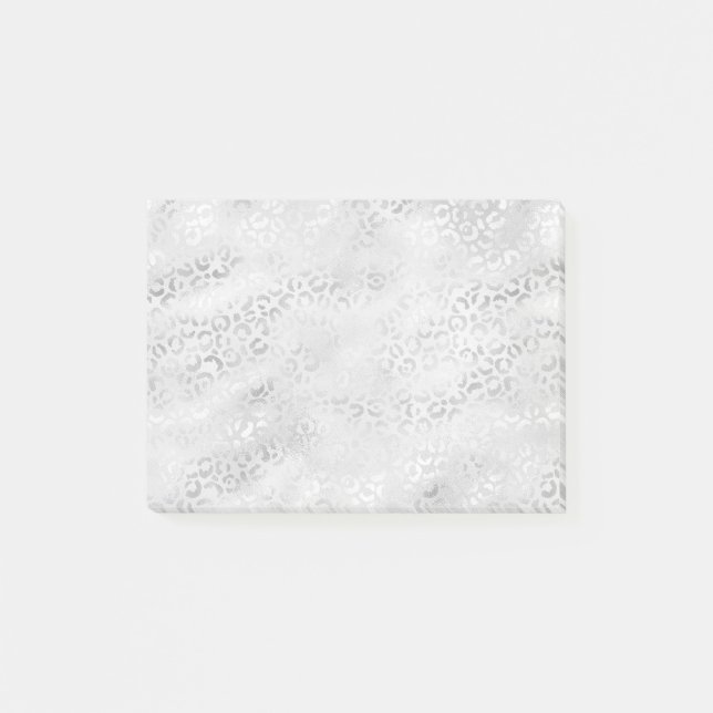 Skriv ut silver Leopard Post-it Block (Framsida)