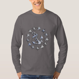 Skriv ut Silver som Nautical Yacht Flagga Stars Sk T Shirt