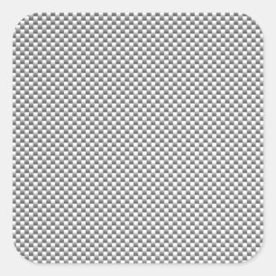 Skriv ut silver White Carbon Fiber Fyrkantigt Klistermärke