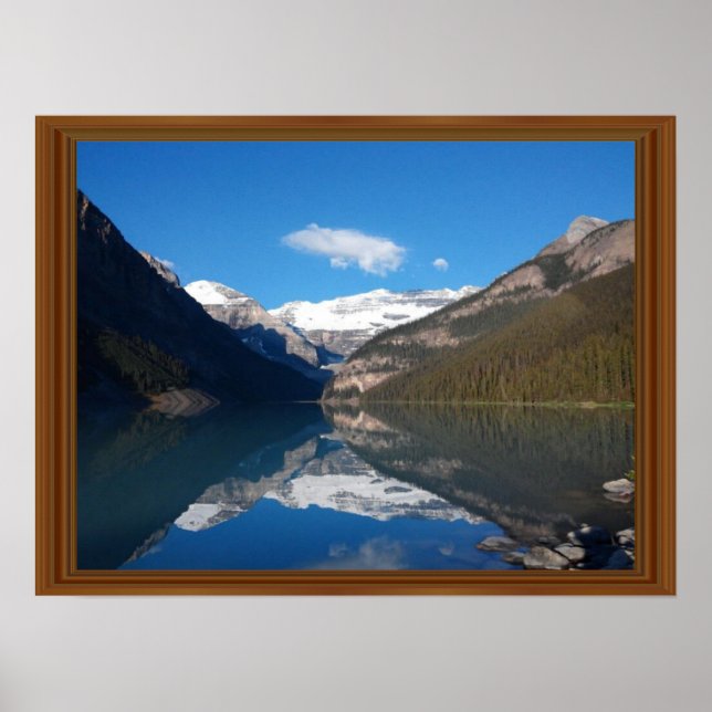 Skriv ut Sjö Louise Rocky Mountain Wood Ram Poster (Framsidan)