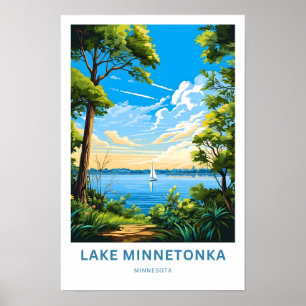 Skriv ut sjö Minnetonka Minnesota Travel Poster