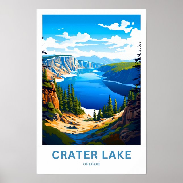 Skriv ut Sjö Oregon Travel i Crater Poster (Framsidan)