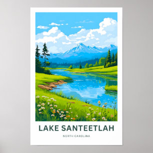 Skriv ut sjö Santeetlah North Carolina Travel Poster