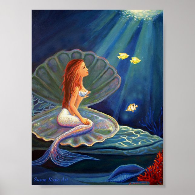 Skriv ut Sjöjungfrun Clamshell Poster (Framsidan)