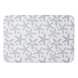 Skriv ut Sjölivet Stjärnhavets blå och vita kustva Badrumsmatta