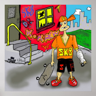 Skriv ut "SK8"- av Kev Moore Poster