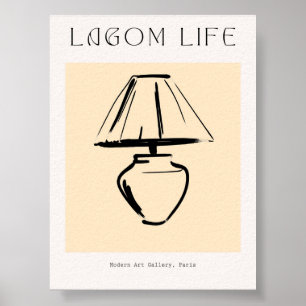 Skriv ut skandinaviskt minimalistiskt lampa poster