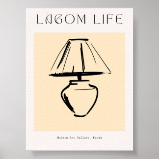 Skriv ut skandinaviskt minimalistiskt lampa poster