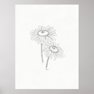 Skriv ut skiss över daisy poster