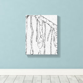 Skriv ut skisser för linjeskiss för Abstrakten Trä Canvastryck
