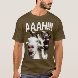 Skriv ut skrikande Goats AAAH-nyj Crazy Goat Älska T Shirt