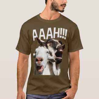 Skriv ut skrikande Goats AAAH-nyj Crazy Goat Älska T Shirt