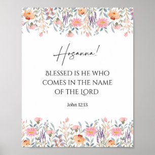 Skriv ut skript för Blommigt Handflatan Söndag H Poster