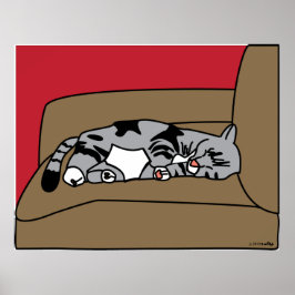 Skriv ut "Sleeping Cat Olivia Skriv ut Poster