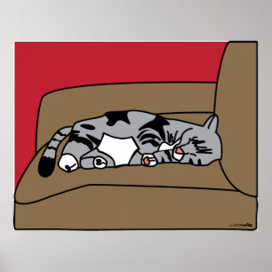 Skriv ut "Sleeping Cat Olivia Skriv ut Poster