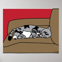 Skriv ut "Sleeping Cat Olivia Skriv ut Poster