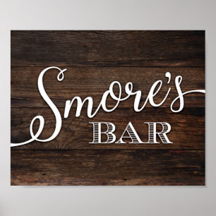 Skriv ut SMORES-PUB-signatur för Rustik Chic Poster