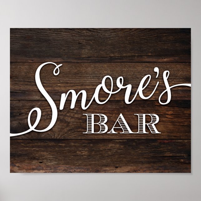 Skriv ut SMORES-PUB-signatur för Rustik Chic Poster (Framsidan)