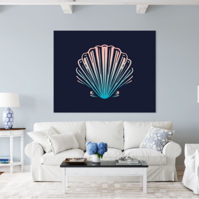 Skriv ut Snäcka | Utskrift av Snäcka till havs Poster (Sea Shell Ocean Wall Art Poster Print by TinkPrints.)