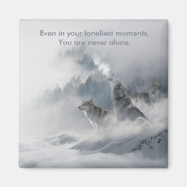 Skriv ut snö Varg Magnet