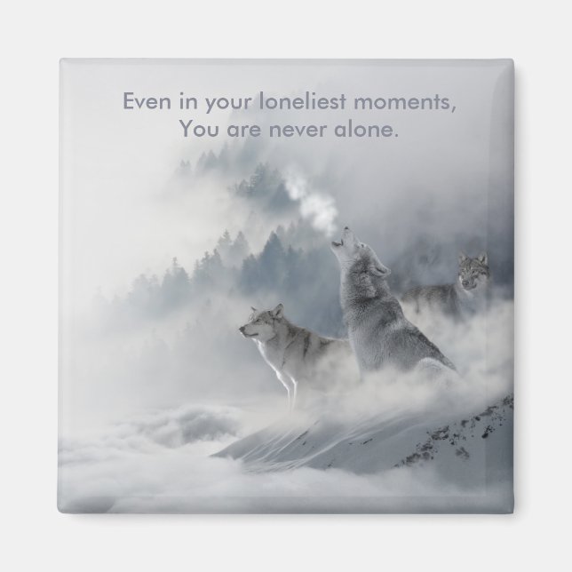 Skriv ut snö Varg Magnet (Framsidan)