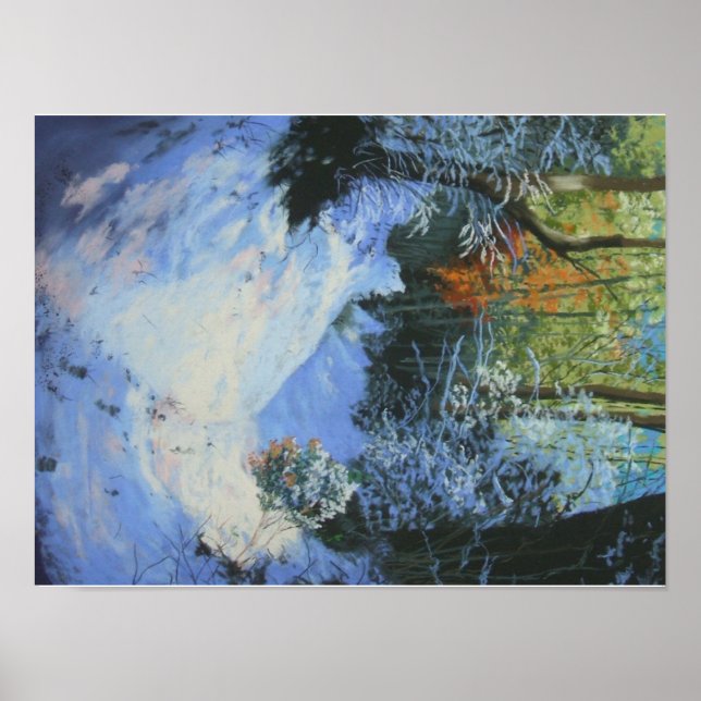 Skriv ut Snowy Moorland Väg Poster (Framsidan)