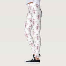Skriv ut snyggt Rosa Marble & Humla Leggings