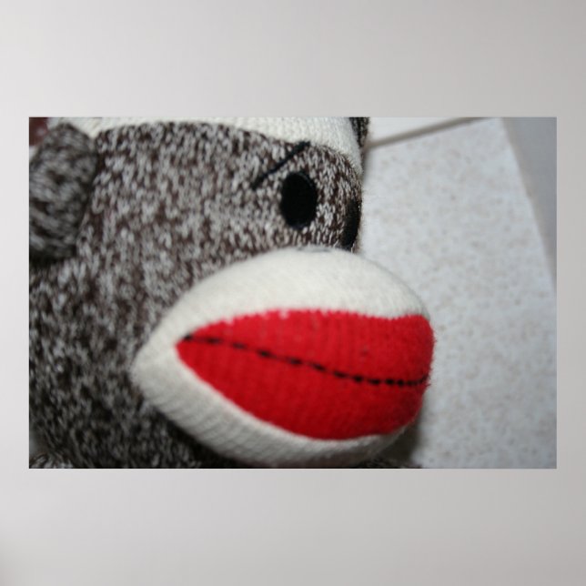Skriv ut sock monkey poster (Framsidan)
