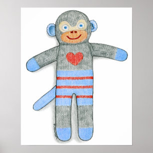 Skriv ut sock monkey poster