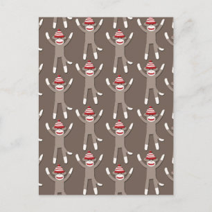 Skriv ut sock monkey vykort