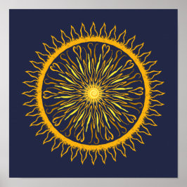 Skriv ut sol Mandala Poster