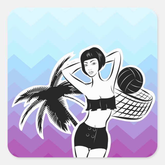 Skriv ut solnedgång - återgång fyrkantigt klistermärke (Framsida)