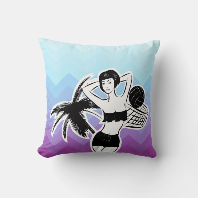 Skriv ut solnedgång - återgång kudde (Framsida)