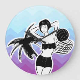 Skriv ut solnedgång - återgång stor klocka