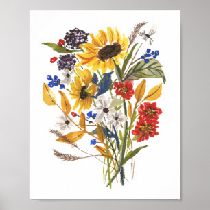 Skriv ut solros Bouquet Art Poster
